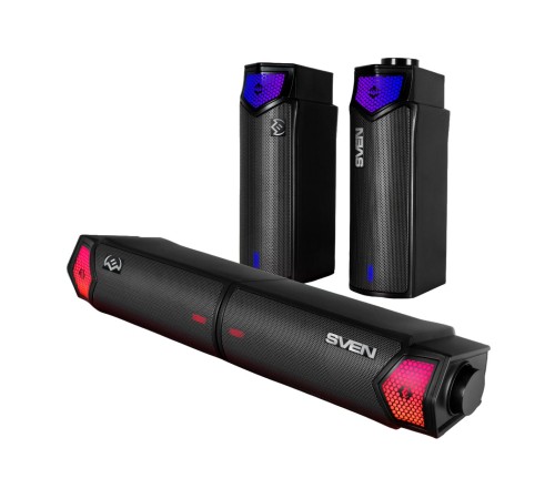 Саундбар мини SVEN SB-G1450, черный (10 Вт, питание USB, Bluetooth, подсветка)
