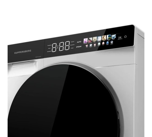 Стиральная машина KUPPERSBERG/ Стиральная машина KUPPERSBERG, High-Tech, загрузка 12 кг, 16 программ, 1200 об/мин. сенсорное управление, инверторный двигатель, функция пара, отложенный старт, самодиагностика, блокировка от детей, энергоэффективность А+++,