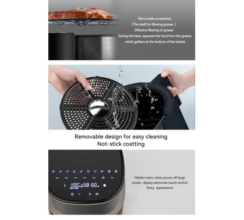 Аэрогриль LEACCO AF017 Air Fryer Black