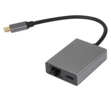 Aдаптер/ Адаптер TypeC--->RJ45+PD 100Вт, Allum Shell, VCOM <CU4591>