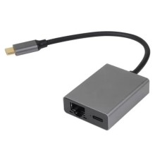 Aдаптер/ Адаптер TypeC--->RJ45+PD 100Вт, Allum Shell, VCOM <CU4591>