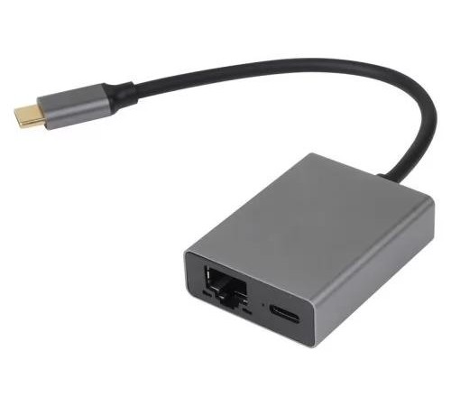 Aдаптер/ Адаптер TypeC--->RJ45+PD 100Вт, Allum Shell, VCOM <CU4591>
