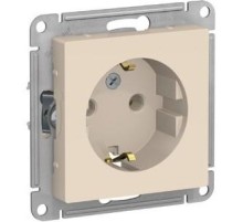 ATLASDESIGN РОЗЕТКА с заземлением со шторками, 16А, механизм, БЕЖЕВЫЙ