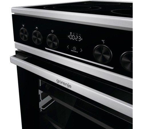 Электрическая плита Gorenje/ Электрическая плита Gorenje, Линия Advanced, Эмаль SilverMatte, стеклокерамическая варочная поверхность, мультифункциональная духовка, объем 70 л, механическое управление, сенсорный программатор IconLED, телескопические направ Электрическая плита Gorenje/ Электрическая плита Gorenje, Линия Advanced, Эмаль SilverMatte, стеклокерамическая варочная поверхность, мультифункциональная духовка, объем 70 л, механическое управление, сенсорный программатор IconLED, телескопические направ