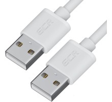 GCR Кабель 0.75m USB AM/AM, белый, 28/28 AWG, экран, морозостойкий, GCR-52223