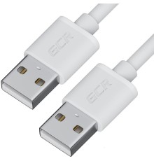 GCR Кабель 0.75m USB AM/AM, белый, 28/28 AWG, экран, морозостойкий, GCR-52223