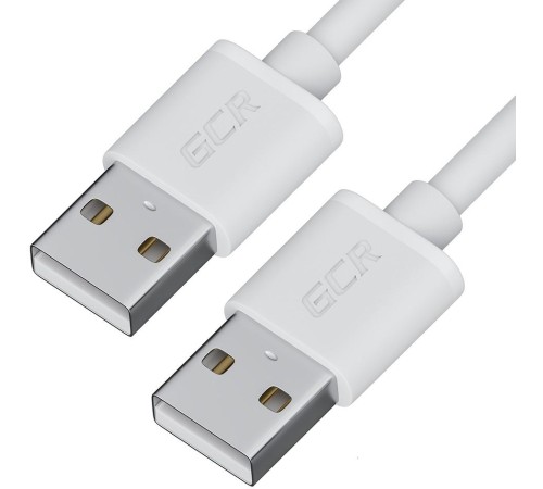 GCR Кабель 0.75m USB AM/AM, белый, 28/28 AWG, экран, морозостойкий, GCR-52223