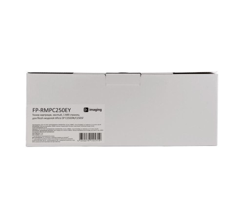 Тонер-картридж F+ imaging, желтый, 1 600 страниц, для Ricoh моделей Aficio SP C250DN/C250SF (аналог 407546), FP-RMPC250EY (Вскрытая упаковка)