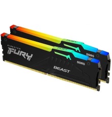 Память оперативная/ Kingston 32GB 5600MT/s DDR5 CL40 DIMM (Kit of 2) FURY Beast RGB XMP