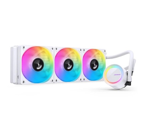 Система жидкостного охлаждения/ Water Cooling System JONSBO TG-360 White (300W, 360mm, White, ARGB/ Fans: 3x120mm, 66.19CFM, 35.4dBA, 1800RPM/ Pump height 72mm, 30dBA, 2400RPM, Rad thickness 27mm/ S: 1700, 1200, 115X, AM5, AM4) Система жидкостного охлаждения/ Water Cooling System JONSBO TG-360 White (300W, 360mm, White, ARGB/ Fans: 3x120mm, 66.19CFM, 35.4dBA, 1800RPM/ Pump height 72mm, 30dBA, 2400RPM, Rad thickness 27mm/ S: 1700, 1200, 115X, AM5, AM4)