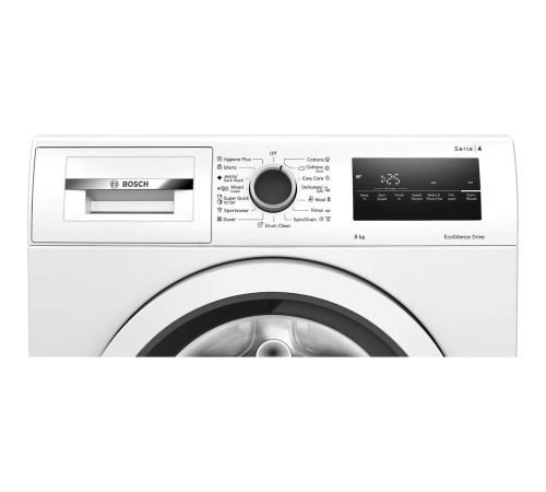 Стиральная машина BOSCH 84.8x59.8x60, фронтальная загрузка, 8 кг, 1200 об/мин, белый,EcoSilenceDrive, панель управления приборов на английском языке Стиральная машина BOSCH 84.8x59.8x60, фронтальная загрузка, 8 кг, 1200 об/мин, белый,EcoSilenceDrive, панель управления приборов на английском языке