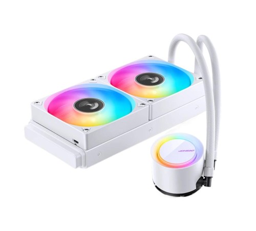 Система жидкостного охлаждения/ Water Cooling System JONSBO TG-240 White (260W, 240mm, White, ARGB/ Fans: 2x120mm, 66.19CFM, 35.4dBA, 1800RPM/ Pump height 72mm, 30dBA, 2400RPM, Rad thickness 27mm/ S: 1700, 1200, 115X, AM5, AM4) Система жидкостного охлаждения/ Water Cooling System JONSBO TG-240 White (260W, 240mm, White, ARGB/ Fans: 2x120mm, 66.19CFM, 35.4dBA, 1800RPM/ Pump height 72mm, 30dBA, 2400RPM, Rad thickness 27mm/ S: 1700, 1200, 115X, AM5, AM4)