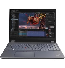 Ноутбук/ Lenovo ThinkPad P16 G2 16" WQUXGA (3840 x 2400) IPS 100%DCI-P3 800 nits, Intel i7-14700HX,  32GB DDR5, 1TB SSD, NVIDIA RTX 1000 Ada 6Gb, Intel® Wi-Fi 6E, 1080P FHD RGB Cam, 94Wh,  Backlit Keys, Win 11 Pro, Black ( EN_kbd , 3pin cable)
