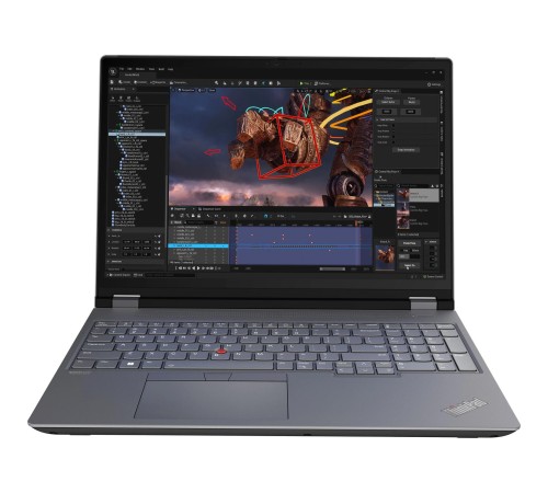 Ноутбук/ Lenovo ThinkPad P16 G2 16" WQUXGA (3840 x 2400) IPS 100%DCI-P3 800 nits, Intel i7-14700HX,  32GB DDR5, 1TB SSD, NVIDIA RTX 1000 Ada 6Gb, Intel® Wi-Fi 6E, 1080P FHD RGB Cam, 94Wh,  Backlit Keys, Win 11 Pro, Black ( EN_kbd , 3pin cable)
