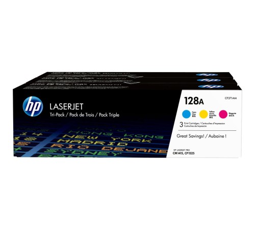 Тонер-картридж набор из 3 шт/ HP 128A CYM Tri-Pack LJ Toner Cartridge Тонер-картридж набор из 3 шт/ HP 128A CYM Tri-Pack LJ Toner Cartridge