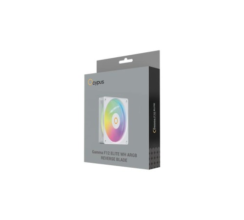 Вентилятор для корпуса Ocypus Gamma F12 Elite WH ARGB REVERSE BLADE, 120x120x25mm, 4-PIN PWM, 600-1800 RPM, 26 DBA MAX, HYDRO BEARING