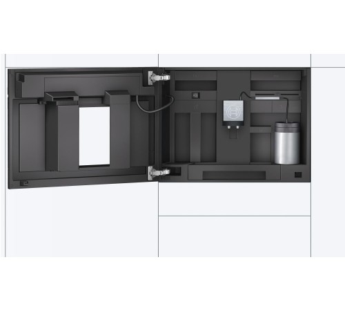 Встраиваемая кофемашина Bosch 59.4x45.5x35.6 см, 1600 Вт, 19 бар, полностью автоматическая, цвет: черный/нерж.сталь