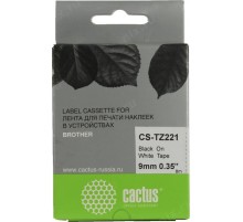 -/ Картридж ленточный Cactus CS-TZ221 TZe-221 черный для Brother 1010/1280/1280VP/2700VP