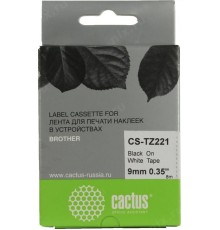 -/ Картридж ленточный Cactus CS-TZ221 TZe-221 черный для Brother 1010/1280/1280VP/2700VP