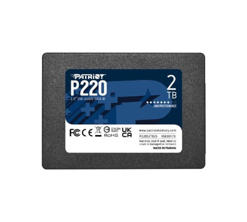 Твердотельный накопитель Patriot SSD P220 2TB SATA3 2.5" R550/W500 TBW 960TB 3D NAND