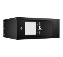 Шкаф телекоммуникационный настенный 19" 4U Cabeus WSC-05D-4U55/45-BK Шкаф телекоммуникационный настенный 19" 4U, серия LIGHT разборный, дверь стекло, цвет черный