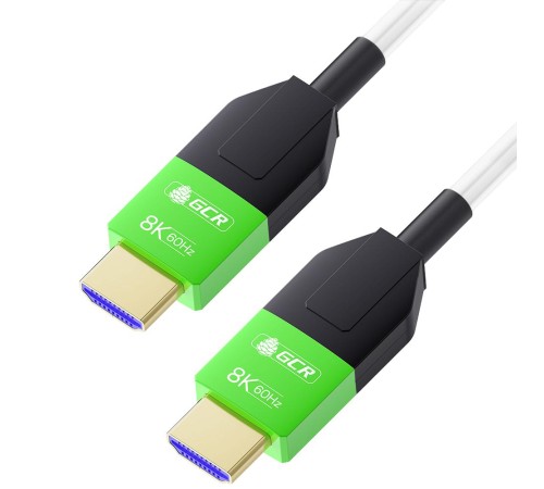 GCR Кабель 20.0m оптический HDMI 2.1 8K 60Hz, 4K 144Hz, высокоскоростной 48.0 Гбит/с, белый