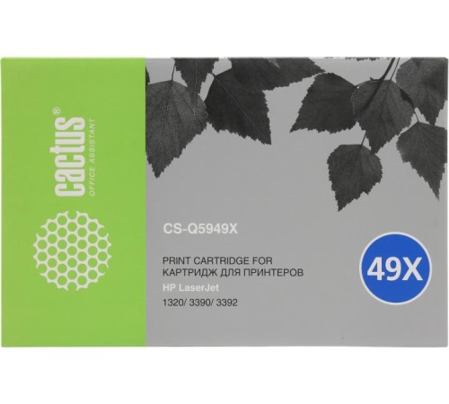 -/ Картридж лазерный Cactus CS-Q5949X Q5949X черный (6000стр.) для HP LJ 1320/3390/3392