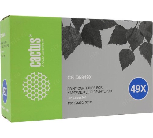 -/ Картридж лазерный Cactus CS-Q5949X Q5949X черный (6000стр.) для HP LJ 1320/3390/3392
