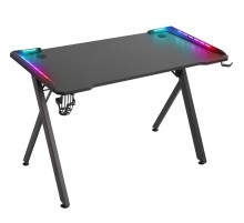 Defender Игровой стол Gamer RGB,подвес круж+гарн.,черн,120