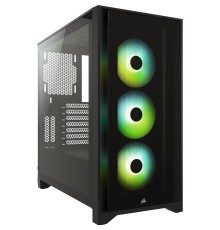 Корпус без блока питания/ Case Corsair iCUE 4000X RGB, Midi-Tower, TG, 3x120mm RGB, 1xUSB-A 3.2, 1xUSB 3.2 Type-C, E-ATX, ATX, mATX, mITX Black