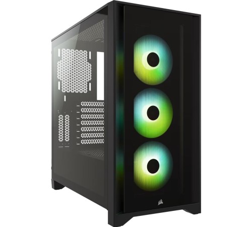 Корпус без блока питания/ Case Corsair iCUE 4000X RGB, Midi-Tower, TG, 3x120mm RGB, 1xUSB-A 3.2, 1xUSB 3.2 Type-C, E-ATX, ATX, mATX, mITX Black