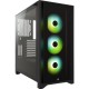 Корпус без блока питания/ Case Corsair iCUE 4000X RGB, Midi-Tower, TG, 3x120mm RGB, 1xUSB-A 3.2, 1xUSB 3.2 Type-C, E-ATX, ATX, mATX, mITX Black