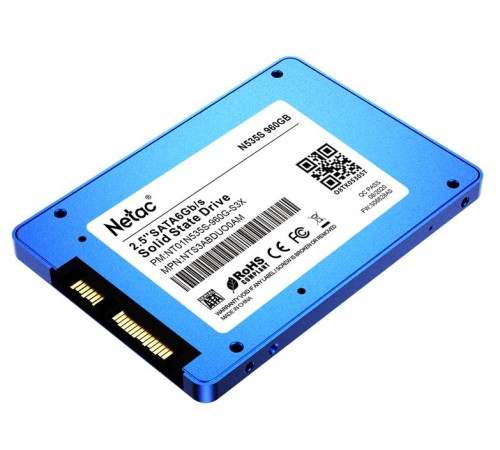 SSD накопитель Netac SSD N535S 960GB 2.5 SATAIII 3D NAND, 7mm, R/W up to 560/520MB/s, TBW 560TB, 5y wty SSD накопитель Netac SSD N535S 960GB 2.5 SATAIII 3D NAND, 7mm, R/W up to 560/520MB/s, TBW 560TB, 5y wty