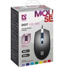 Проводная оптическая мышь Defender 52986 Dot MB-986 7цветов,4D,1000/1600dpi
