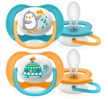 Соска-пустышка Philips Avent SCF080/07 Пингвин/Черепаха, 6-18 мес, 2 шт, для мальчиков
