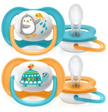 Соска-пустышка Philips Avent SCF080/07 Пингвин/Черепаха, 6-18 мес, 2 шт, для мальчиков