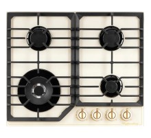 Встраиваемая варочная панель Kuppersberg/ Газ, 60 см, 4 конфорки, бежевый цвет