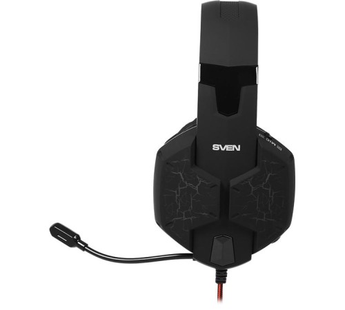 Игровые наушники с микрофоном SVEN AP-U988MV, черный-красный (USB, LED, 7.1) Игровые наушники с микрофоном SVEN AP-U988MV, черный-красный (USB, LED, 7.1)
