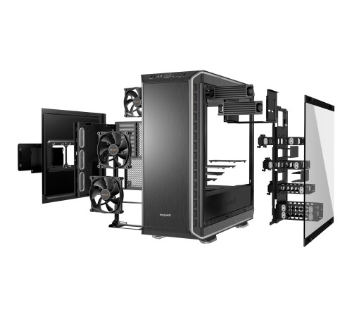 Корпус ПК без блока питания/ Case be quiet! DARK BASE PRO 900 rev.2, Full-Tower, TG, 3x140mm, 3xUSB-A 3.2, 1xUSB 3.2 Type-C, E-ATX, ATX, mATX, mITX Black/Silver