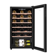 Винный шкаф/ Винный шкаф MAUNFELD MFWC-85S34, ВхШхГ 875х480х435 мм, 34 бутылок, от 5 ° C до 20 ° C, отдельностоящий, полезный объем 85 л, электронный термостат, индикация температуры, диапазон влажности 50-80%, вентилятор для распределения температуры, зв