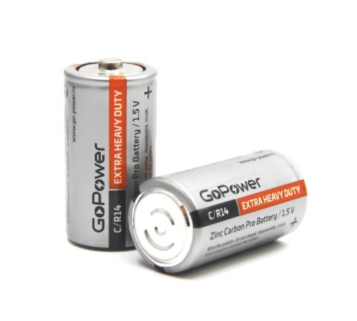 Батарейка/ Батарейка GoPower R14 C Shrink 2 Heavy Duty 1.5V (2/24/288) (24 шт.) Батарейка/ Батарейка GoPower R14 C Shrink 2 Heavy Duty 1.5V (2/24/288) (24 шт.)