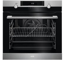Встраиваемый духовой шкаф AEG/ С паром, 60 см, 71 л, черный+нержавеющая сталь, термозонд,каталитическая очистка