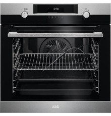 Встраиваемый духовой шкаф AEG/ С паром, 60 см, 71 л, черный+нержавеющая сталь, термозонд,каталитическая очистка
