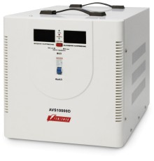 Стабилизатор POWERMAN AVS 10000D, ступенчатый регулятор, цифровые индикаторы уровней напряжения, 10000ВА, 140-260В, максимальный входной ток 50А, клеммная колодка, IP-20, напольный,  410мм х 280мм х 310мм, 15.5 кг./ Stabilizer POWERMAN AVS 10000D, step-ty