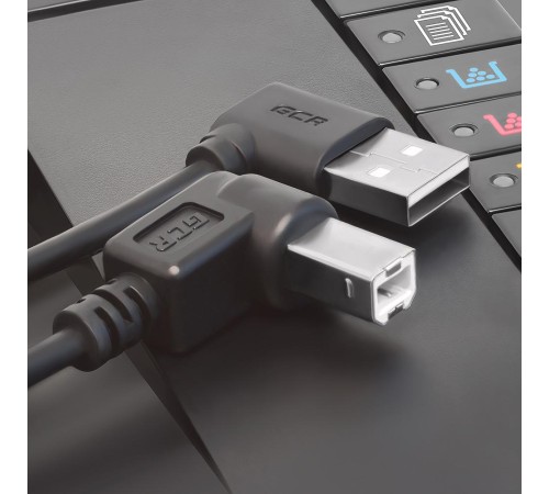 Greenconnect Кабель 1.5m USB 2.0, AM угловой/BM угловой, черный, 28/28 AWG, экран, армированный, морозостойкий, GCR-51172 Greenconnect Кабель 1.5m USB 2.0, AM угловой/BM угловой, черный, 28/28 AWG, экран, армированный, морозостойкий, GCR-51172