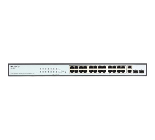 Коммутатор/ Smart Managed Switch 24x100Base-TX PoE, 2xCombo 1000Base-T/SFP, PoE Budget 280W, 19" w/brackets