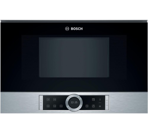Встраиваемые микроволновые печи BOSCH 900Вт, 5 режимов, инвертер, 21 л, сталь,петли слева