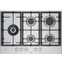 Встраиваемая варочная панель BOSCH Газ,  75 см, нерж.сталь, независимая, нержавеющая сталь,чугунные решетки