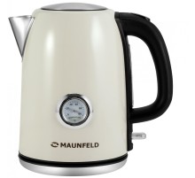 Чайник MAUNFELD/ Чайник MAUNFELD MFK-624BG, мощность 2200 Вт, объем 1.7 л, контроллер Otter, закрытая спираль, индикация включения, подсветка, фильтр от накипи, отключение при отсутствии воды, индикатор температуры, цвет бежевый