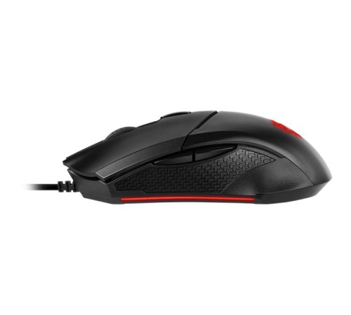 Мышь  проводная Gaming Mouse MSI CLUTCH GM08, Wired, DPI 3200 (max. 4200 by software), Red lighting, Adjustable Weight system, 92g (w/o weights & cable), black